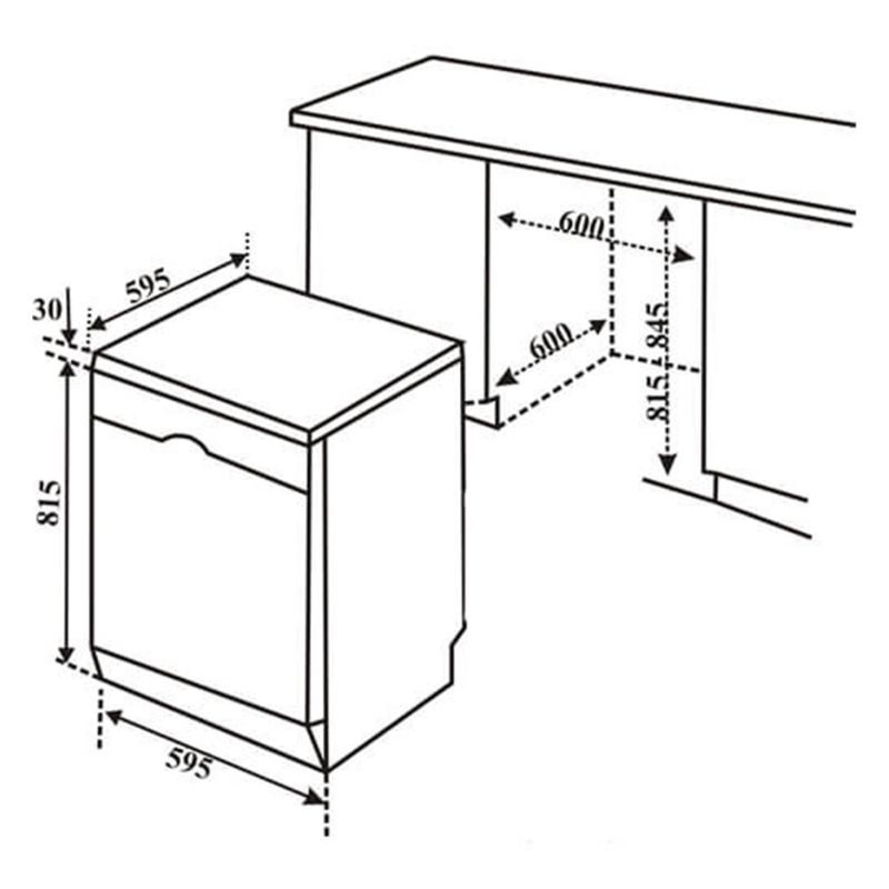 Kích thước máy rửa bát độc lập Bosch SMS6ZCI06E Serie 6 Kích thước máy rửa bát độc lập Bosch SMS6ZCI06E Serie 6