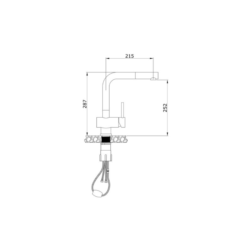 Kích thước vòi rửa bát nóng lạnh Konox KN1337 có dây rút Kích thước vòi rửa bát nóng lạnh Konox KN1337 có dây rút