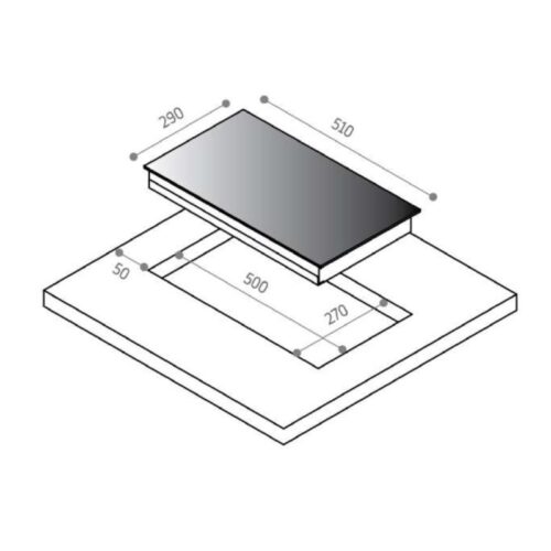 Bếp từ đôi Upscale FC32B lắp âm 3 Kích thước bếp từ đôi Upscale FC32B lắp âm