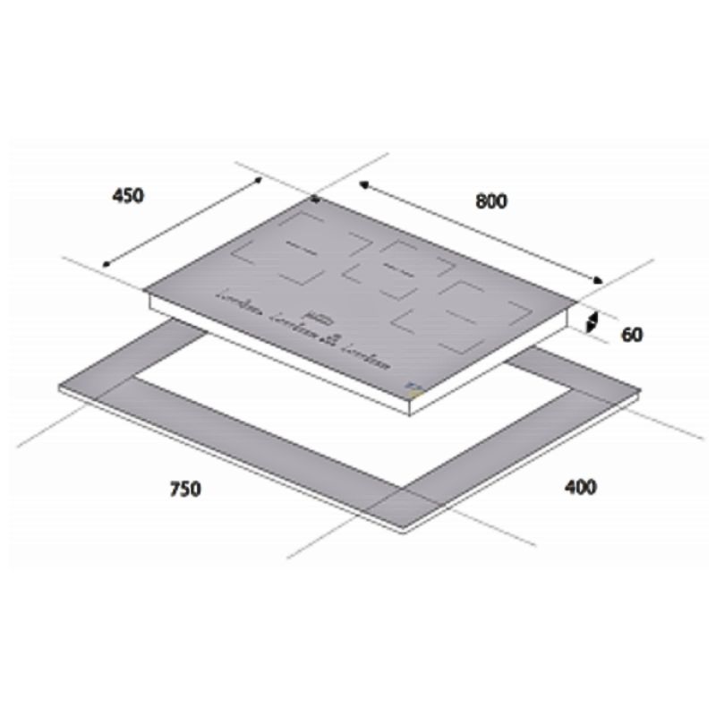 Kích thước bếp từ Eurogold EUH2233 3 vùng nấu lắp âm Kích thước bếp từ Eurogold EUH2233 3 vùng nấu lắp âm