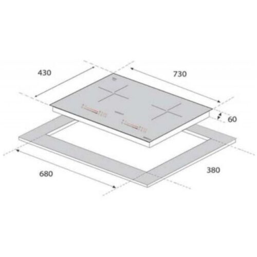 Bếp từ Eurogold 2 vùng nấu EUH2288Pro lắp âm 4 Kích thước hình ảnh bếp từ Eurogold EUH2288Pro 2 vùng nấu lắp âm