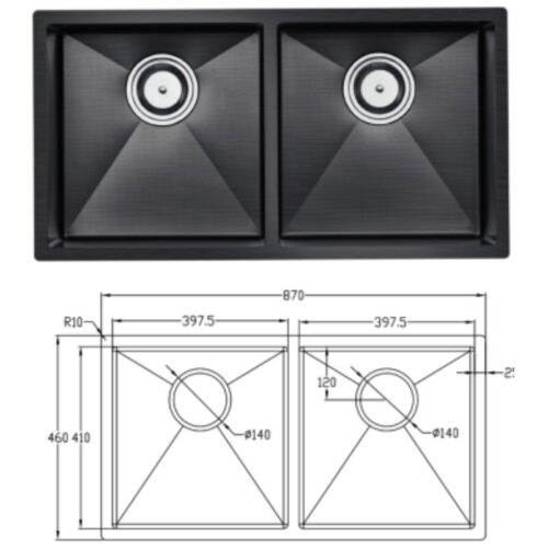 Chậu rửa bát chống xước Eurogold EUC28746ED 3 Kích thước chậu rửa bát chống xước Eurogold EUC28746ED