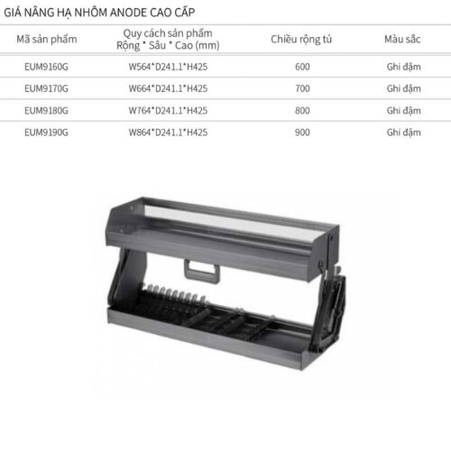 Giá nâng hạ Eurogold EUM9190G 3 Kích thước giá nâng hạ Eurogold EUM9190G