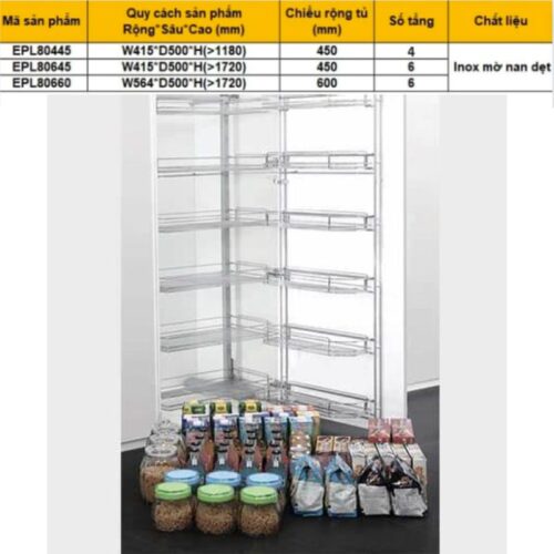 Tủ khô nan dẹt 6 tầng Eurogold EPL80645 3 Kích thước tủ khô nan dẹt 6 tầng Eurogold EPL80660