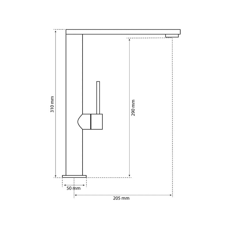 Kích thước vòi rửa bát nóng lạnh Eurogold EUF307C Kích thước vòi rửa bát nóng lạnh Eurogold EUF307C