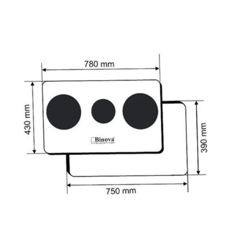Bếp từ Binova 3 vùng nấu BI-334-ID lắp âm 4 19812 kich thuoc bep tu binova 3 vung nau bi 334 id lap am