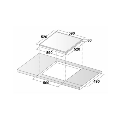 Bếp từ Binova 3 vùng nấu BI-689GM lắp âm 3 Kich thuoc bep tu binova 3 vung nau bi 689gm lap am 1