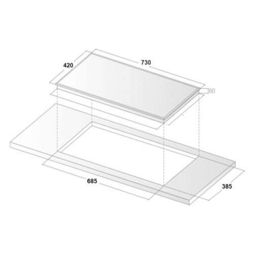 Bếp từ đôi Binova BI-1104IT lắp âm 4 Kich thuoc bep tu doi binova bi 1104it lap am 1