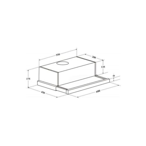 Máy hút mùi âm tủ Binova BI-26-B-06 3 Kích thước máy hút mùi âm tủ Binova BI-26-B-06