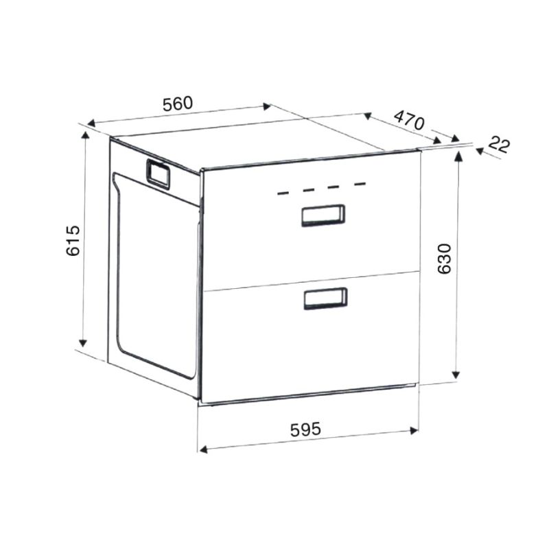 Kích thước máy sấy bát âm tủ Binova BI-999-MBK Kích thước máy sấy bát âm tủ Binova BI-999-MBK