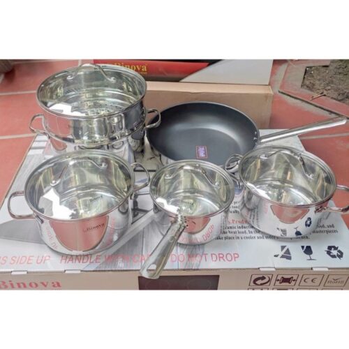 Bộ nồi chảo Binova BL-3004 3 anh thuc te bo noi chao binova bl 3004 1
