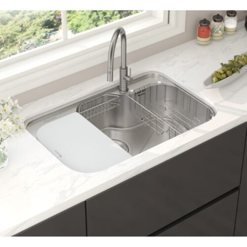 Chậu rửa bát inox 1 hố Konox Tari 7851SR 3 anh thuc te chau rua bat konox tari 7851sr