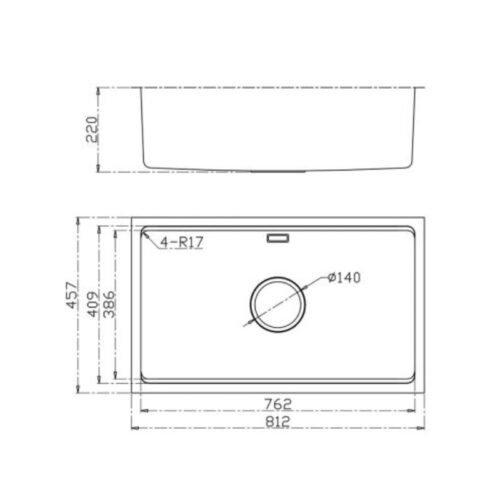 Chậu rửa bát Konox chống xước KN8146SU Dekor Basic 5 kich thuoc chau rua bat konox chong xuoc kn8146su dekor 1