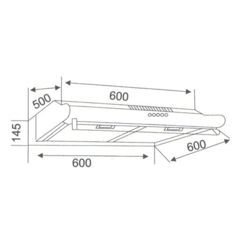 Máy hút mùi áp tường Binova BI-23-B-07 3 kich thuoc may hut mui ap tuong binova bi 23 b 07 1