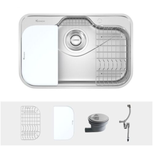 Chậu rửa bát inox 1 hố Konox Tari 7851SR 4 tron bo chau rua bat konox tari 7851sr