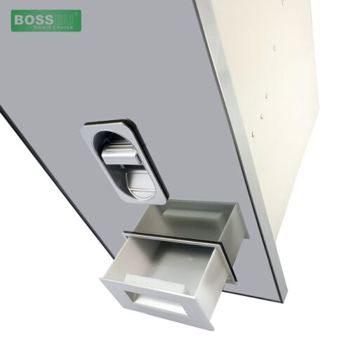 Thùng gạo gương nút nhấn BossEU BS250 Silver 3 Anh thuc te thung gao mat guong nut nhan bosseu bs250silver 1