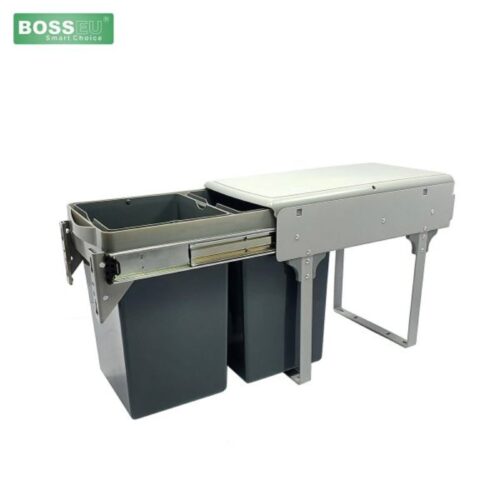 Thùng rác đôi âm tủ gắn cánh BossEU BS1300R 3 Anh thuc te thung rac doi am tu gan canh bosseu bs1300r