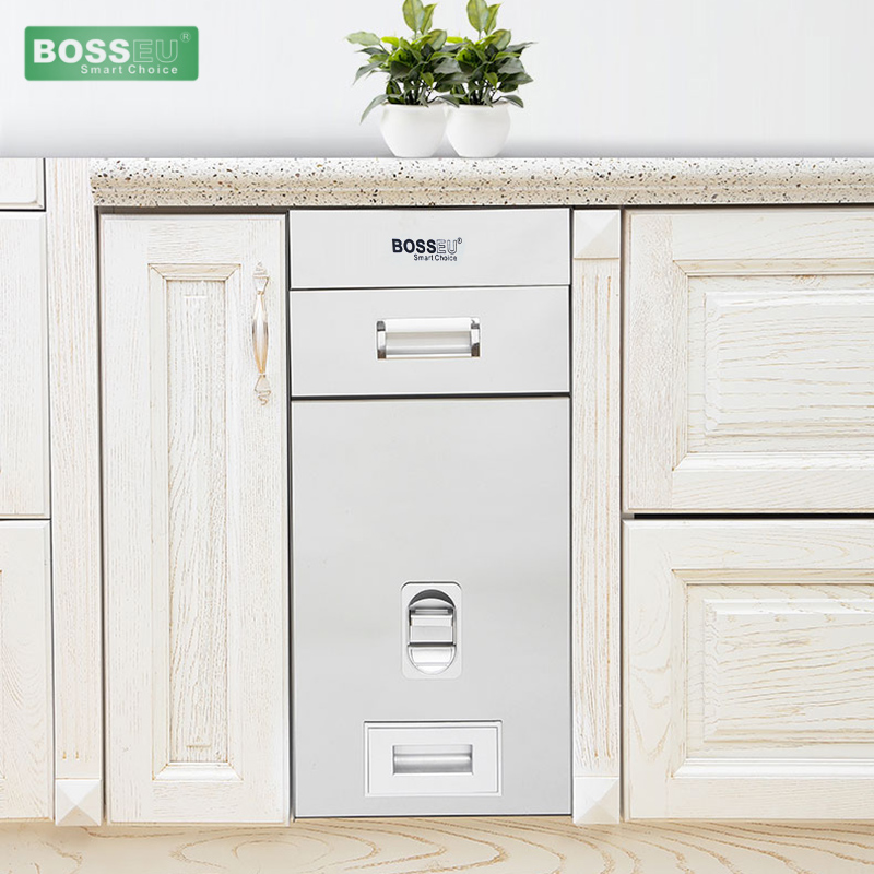 Hình ảnh thùng gạo mặt gương nút nhấn BossEU BS250Silver Hình ảnh thùng gạo mặt gương nút nhấn BossEU BS250Silver