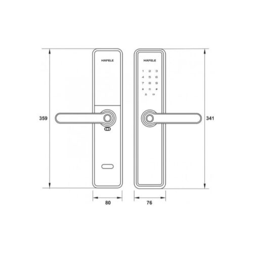 Khóa điện tử Hafele DL7600 Đen Không Pin 912.20.237 3 Kich thuoc khoa dien tu hafele dl7600 den khong pin 912 20 237