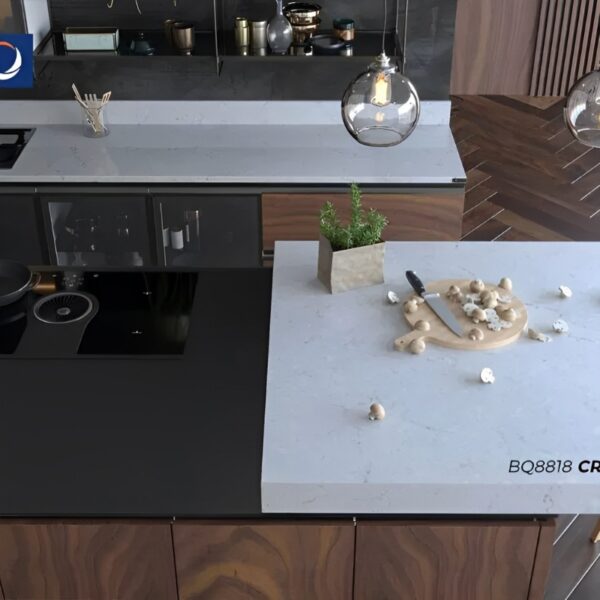 Ảnh thực tế đá nhân tạo Vicostone Crema Chiffon BQ8818 Ảnh thực tế đá nhân tạo Vicostone Crema Chiffon BQ8818