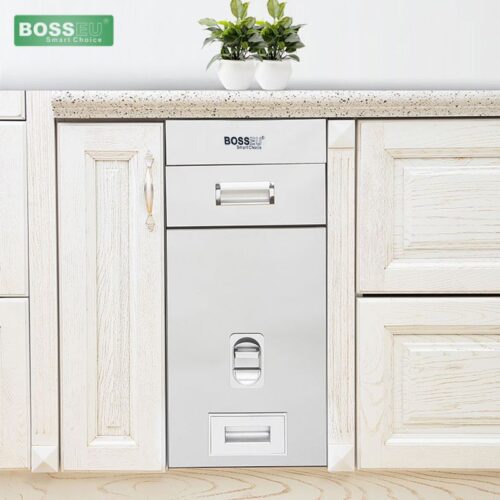 Thùng gạo gương nút nhấn BossEU BS300 Silver 3 anh thuc te thung gao mat guong nut nhan bosseu bs300 silver