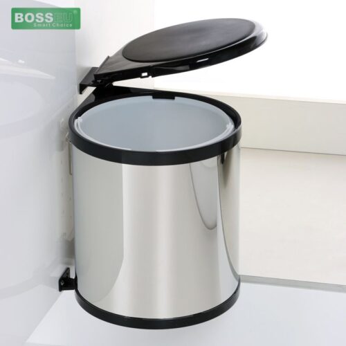 Thùng rác tròn gắn cánh tủ bếp BossEU BS108R 4 anh thuc thung rac tron gan canh tu bep bs108r