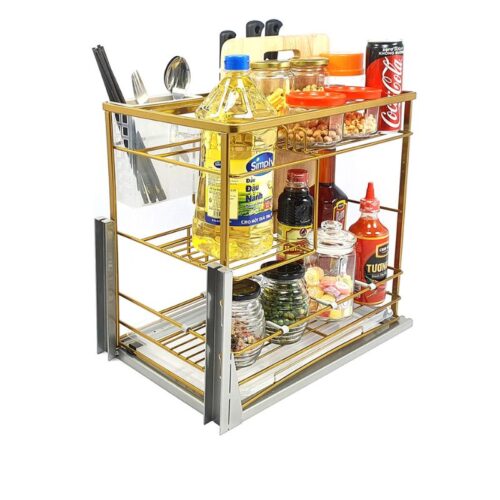 Giá dao thớt nan dẹt mạ Nano vàng BossEU BS301.350D 3 hinh anh gia dao thot nan det ma nano vang bosseu bs301 350d