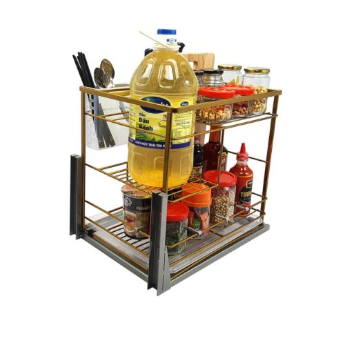 Giá dao thớt nan dẹt mạ Nano vàng BossEU BS301.400D 3 hinh anh gia dao thot nan det ma nano vang bosseu bs301 400d