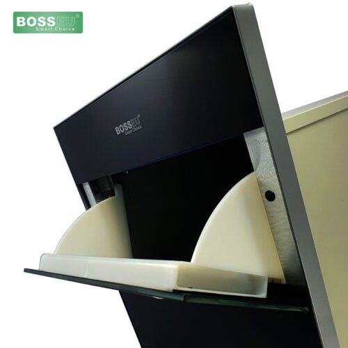Thùng gạo gương nút nhấn BossEU BS300 Black 4 vi tri do gao thung gao mat guong nut nhan bosseu bs300black
