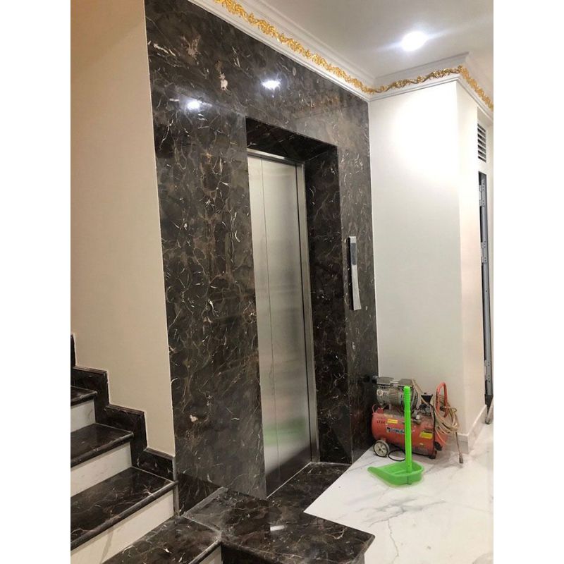 Ảnh đá ốp thang máy marble nâu đen Ảnh đá ốp thang máy marble nâu đen