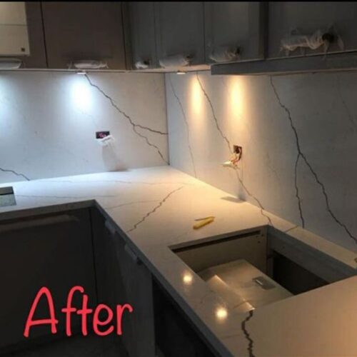 Ảnh sau lắp đá bàn bếp Đá thạch anh