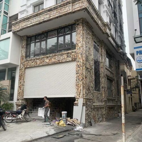 Đá ốp mặt tiền ĐOMT-Birch gold 3 Ảnh thực tế đá ốp mặt tiền ĐOMT-Birch gold
