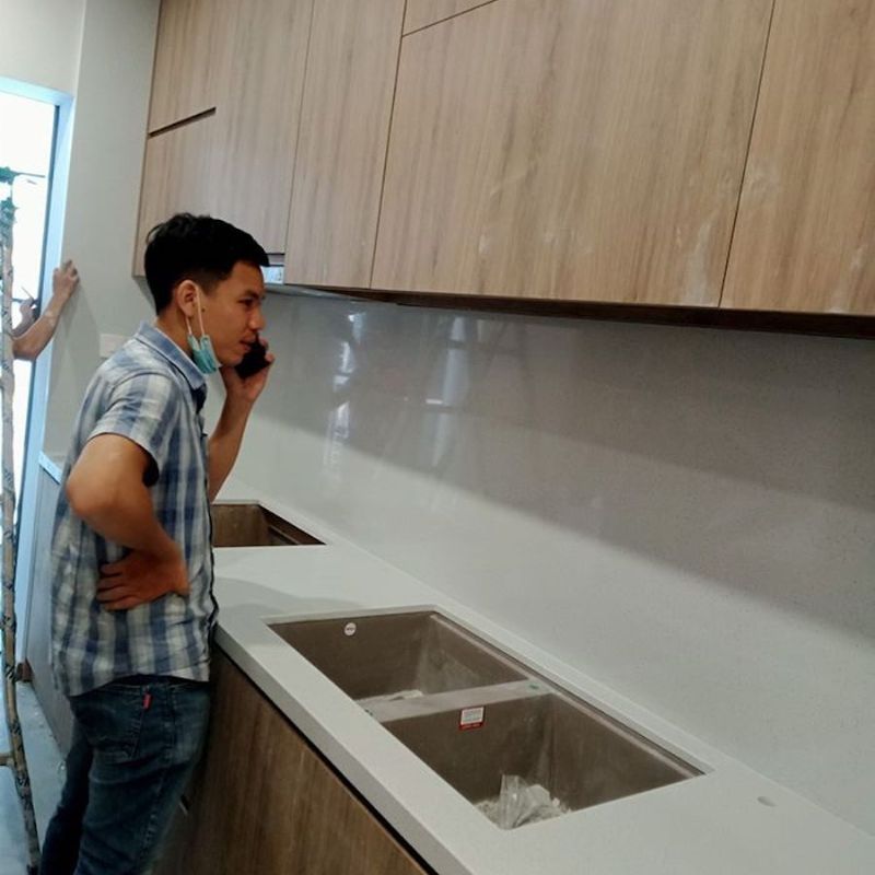 Đá bàn bếp nhân tạo Trắng hoa lê Đá bàn bếp nhân tạo Trắng hoa lê
