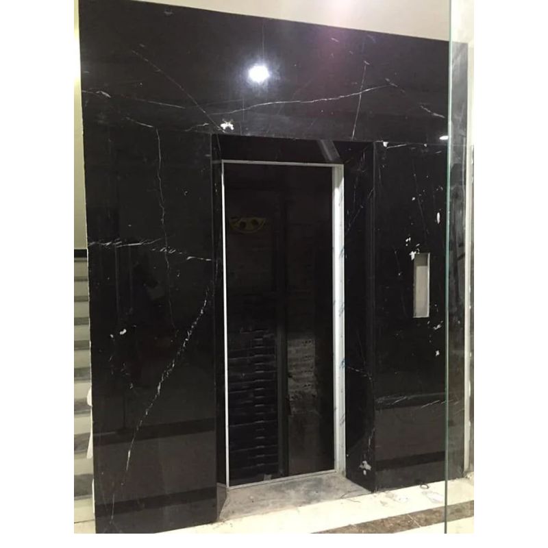 Đá ốp thang máy đen chỉ trắng Đá ốp thang máy đen chỉ trắng