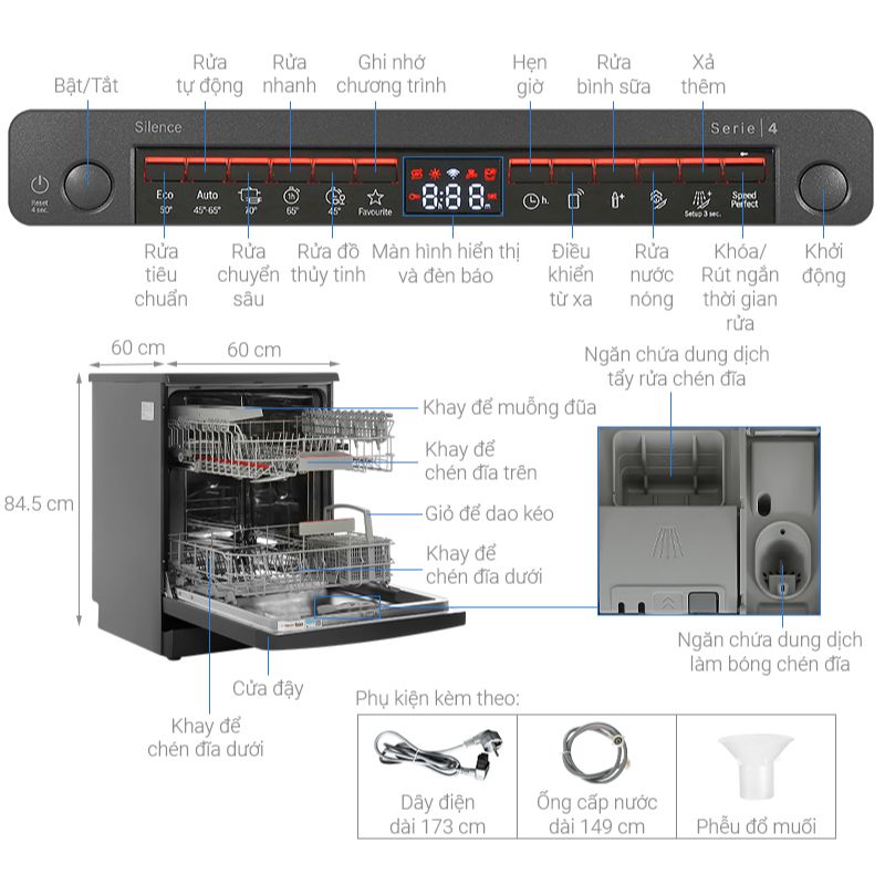 Kích thước máy rửa bát độc lập Bosch SMS4IKC62T Serie 4Kích thước máy rửa bát độc lập Bosch SMS4IKC62T Serie 4 Kích thước máy rửa bát độc lập Bosch SMS4IKC62T Serie 4