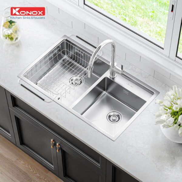 Ảnh chậu rửa bát Konox Overmount Sink KN8248DO Ảnh chậu rửa bát Konox Overmount Sink KN8248DO