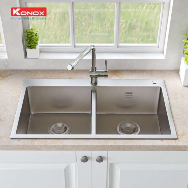 Ảnh chậu rửa bát Konox Overmount Sink KN8248DOB Ảnh chậu rửa bát Konox Overmount Sink KN8248DOB