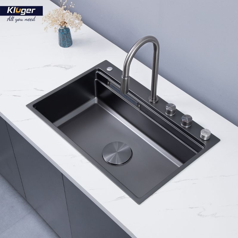 Ảnh chậu rửa bát 1 hố Kluger KWF8161FB-S76W Ảnh chậu rửa bát 1 hố Kluger KWF8161FB-S76W