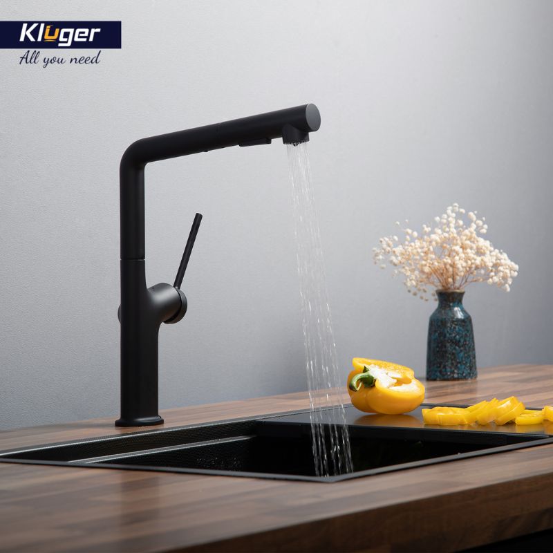 Ảnh vòi rửa bát nóng lạnh Kluger KLF0001B có dây rút Ảnh vòi rửa bát nóng lạnh Kluger KLF0001B có dây rút