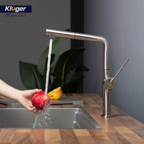 Vòi rửa bát nóng lạnh Kluger KLF0001S có dây rút 4 Ảnh vòi rửa bát nóng lạnh Kluger KLF0001S có dây rút