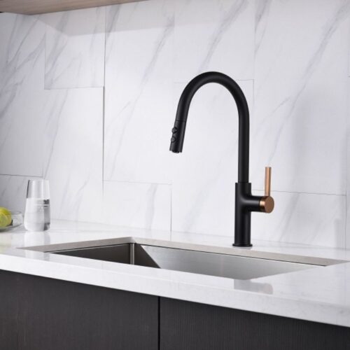 Vòi rửa bát nóng lạnh Kluger KLF0005B có dây rút 4 Ảnh vòi rửa bát nóng lạnh Kluger KLF0005B có dây rút