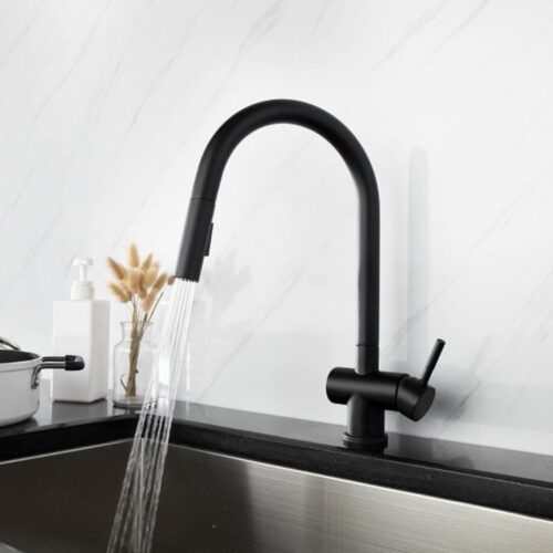 Vòi rửa bát nóng lạnh Kluger KLF0008B có dây rút 3 Ảnh vòi rửa bát nóng lạnh Kluger KLF0008B có dây rút