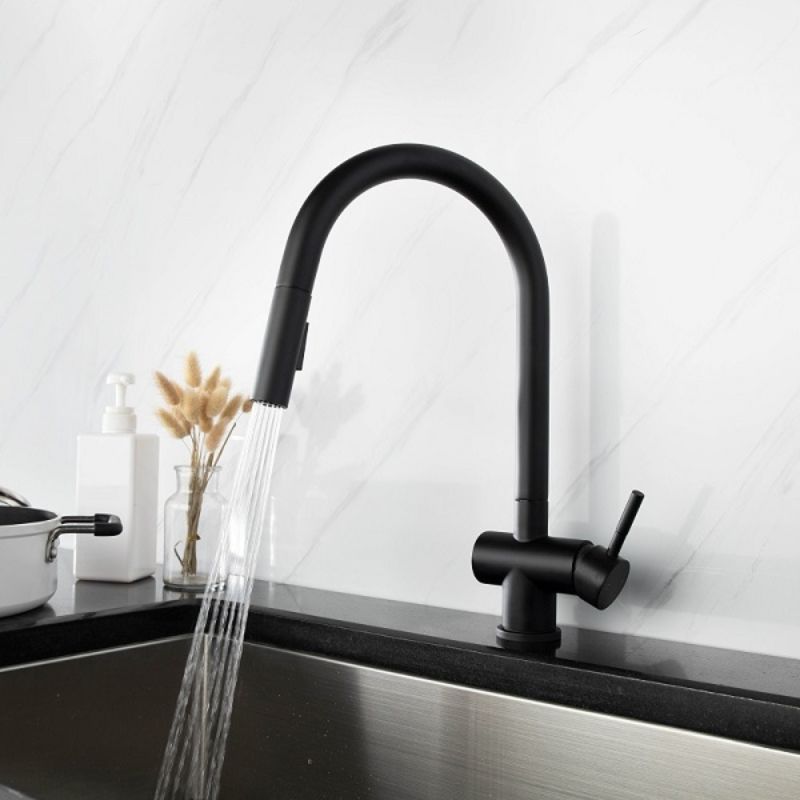 Ảnh vòi rửa bát nóng lạnh Kluger KLF0008B có dây rút Ảnh vòi rửa bát nóng lạnh Kluger KLF0008B có dây rút