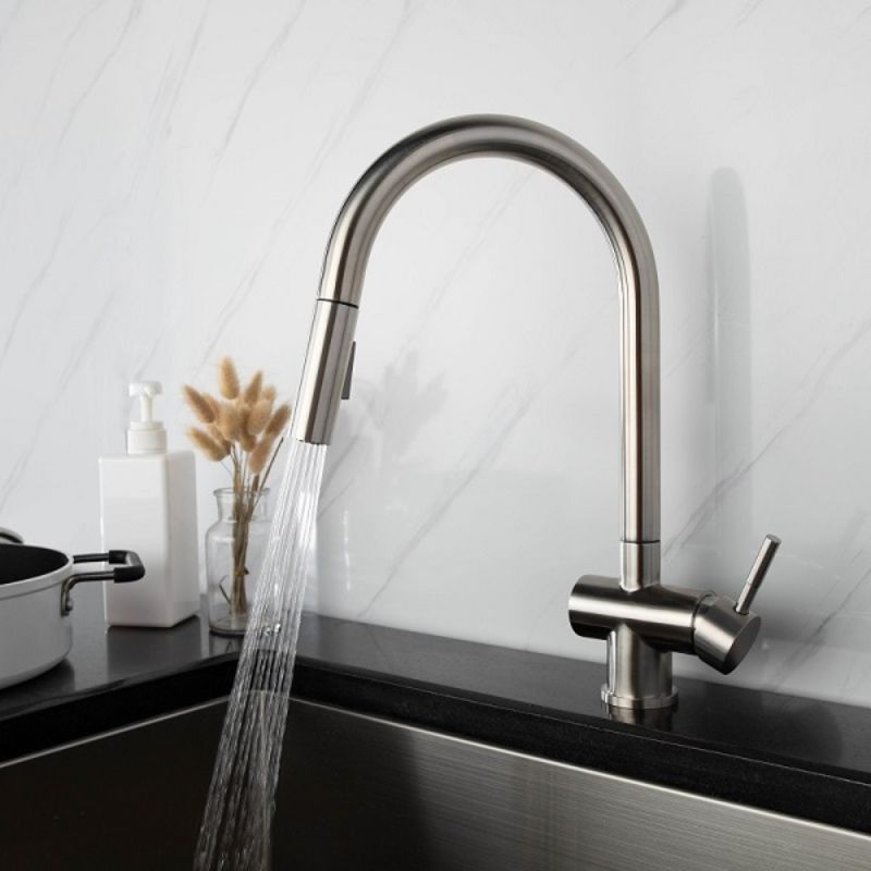 Ảnh vòi rửa bát nóng lạnh Kluger KLF0008S có dây rút Ảnh vòi rửa bát nóng lạnh Kluger KLF0008S có dây rút