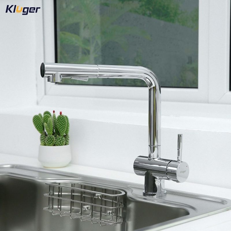 Ảnh vòi rửa bát nóng lạnh Kluger KLF0013C có dây rút Ảnh vòi rửa bát nóng lạnh Kluger KLF0013C có dây rút