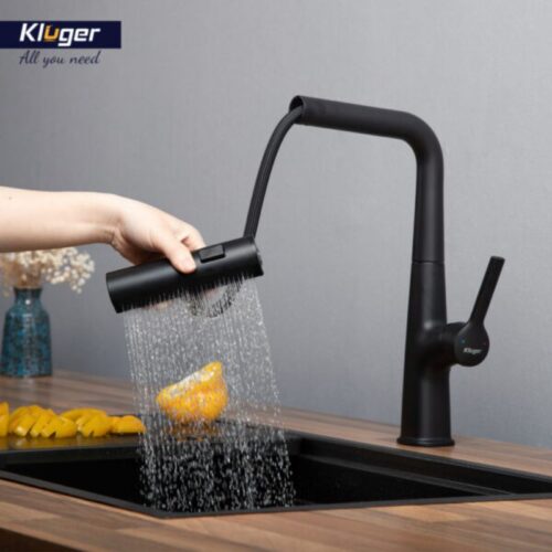Vòi rửa bát nóng lạnh Kluger KLF0018B có dây rút 4 Ảnh vòi rửa bát nóng lạnh Kluger KLF0018B có dây rút