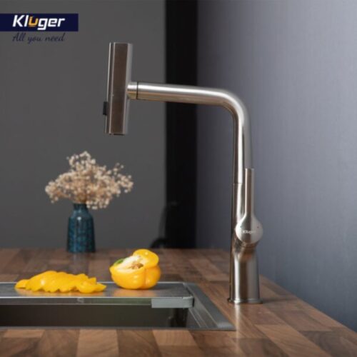 Vòi rửa bát nóng lạnh Kluger KLF0018S có dây rút 4 Ảnh vòi rửa bát nóng lạnh Kluger KLF0018S có dây rút