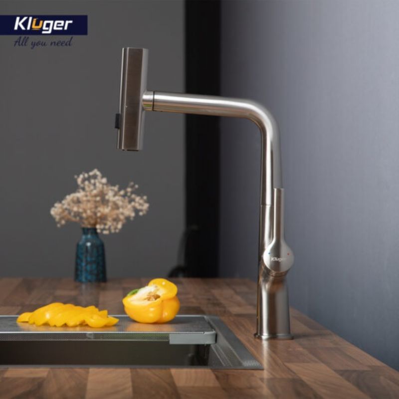 Ảnh vòi rửa bát nóng lạnh Kluger KLF0018S có dây rút Ảnh vòi rửa bát nóng lạnh Kluger KLF0018S có dây rút