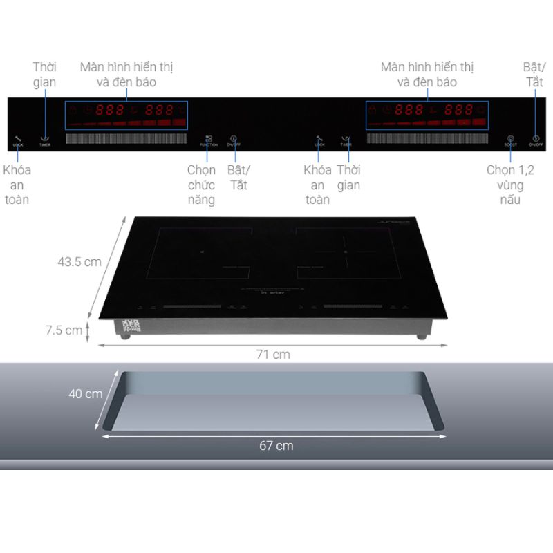 Chi tiết bếp từ kết hợp hồng ngoại Junger SIS-66 lắp âm Chi tiết bếp từ kết hợp hồng ngoại Junger SIS-66 lắp âm