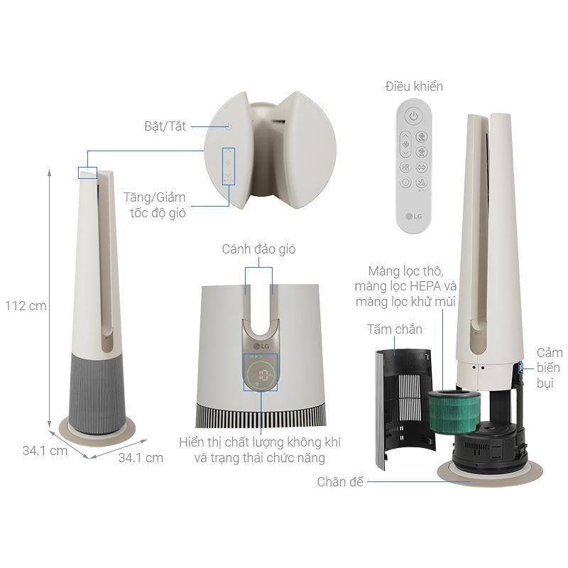 Chi tiết máy lọc không khí LG FS15GPBK0.ABAE Chi tiết máy lọc không khí LG FS15GPBK0.ABAE